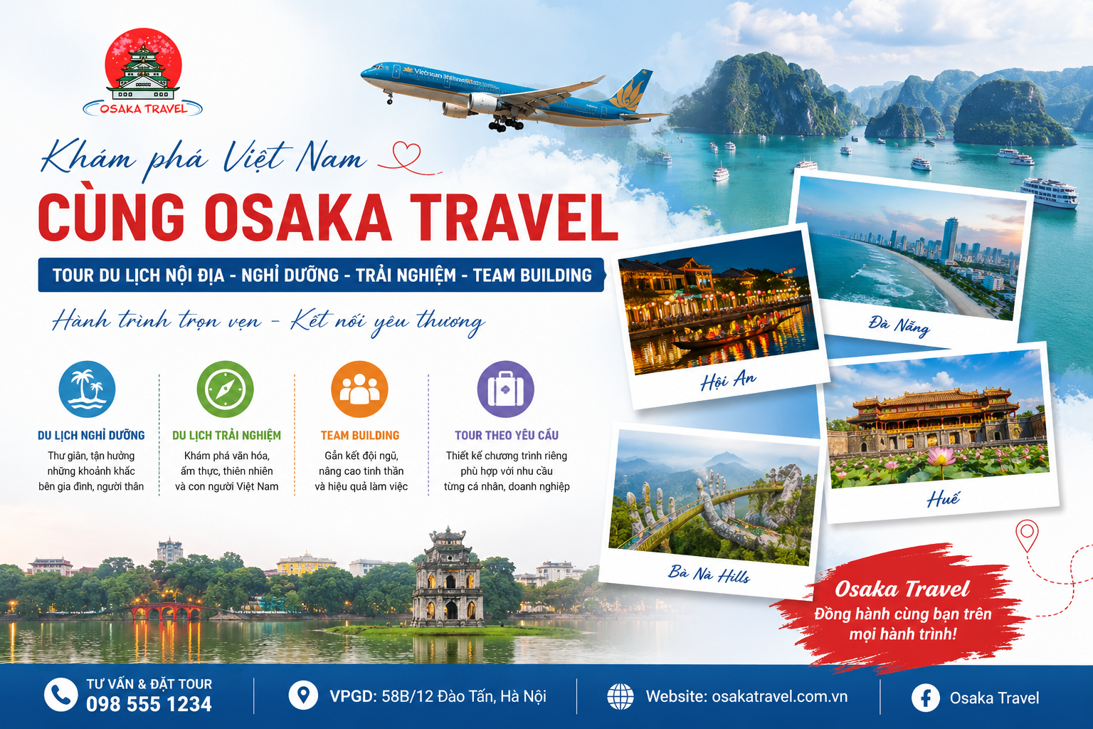 Osaka Travel – Dịch vụ tour du lịch nội địa, nghỉ dưỡng, trải nghiệm và team building